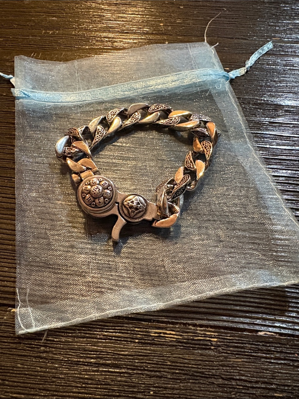 NEW Braided Decorative Metal Bracelet in Antique Silver Tone